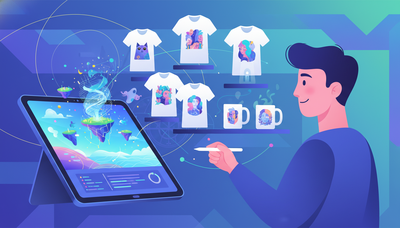 Illustration for How to Use Midjourney to Create Unique Print on Demand Designs